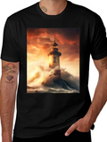 Lighthouse Storm Graphic Tee