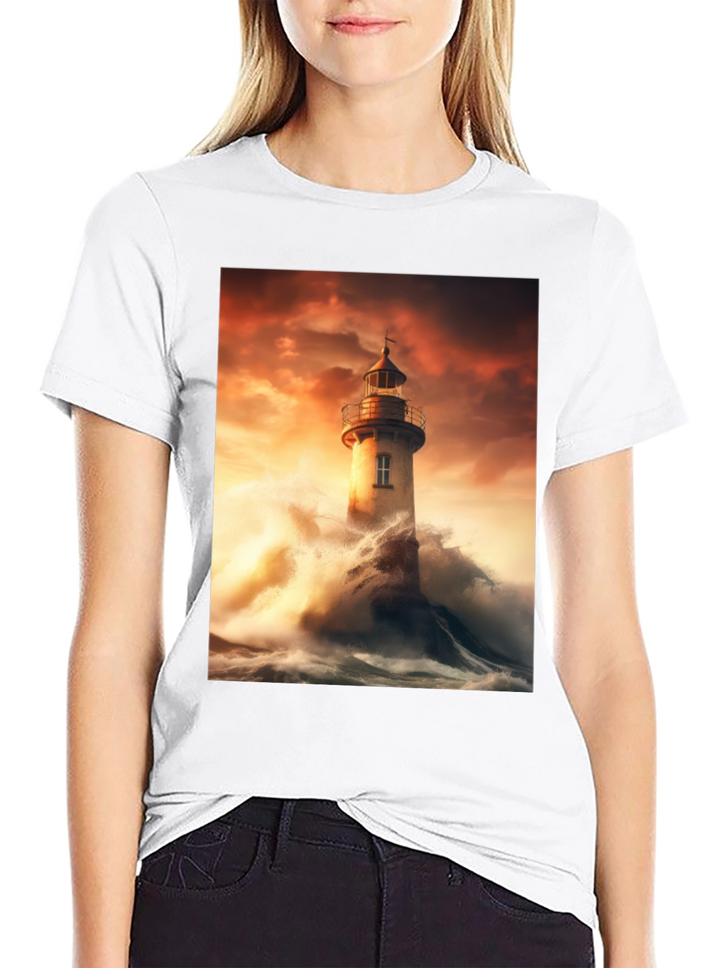 Lighthouse Storm Graphic Tee