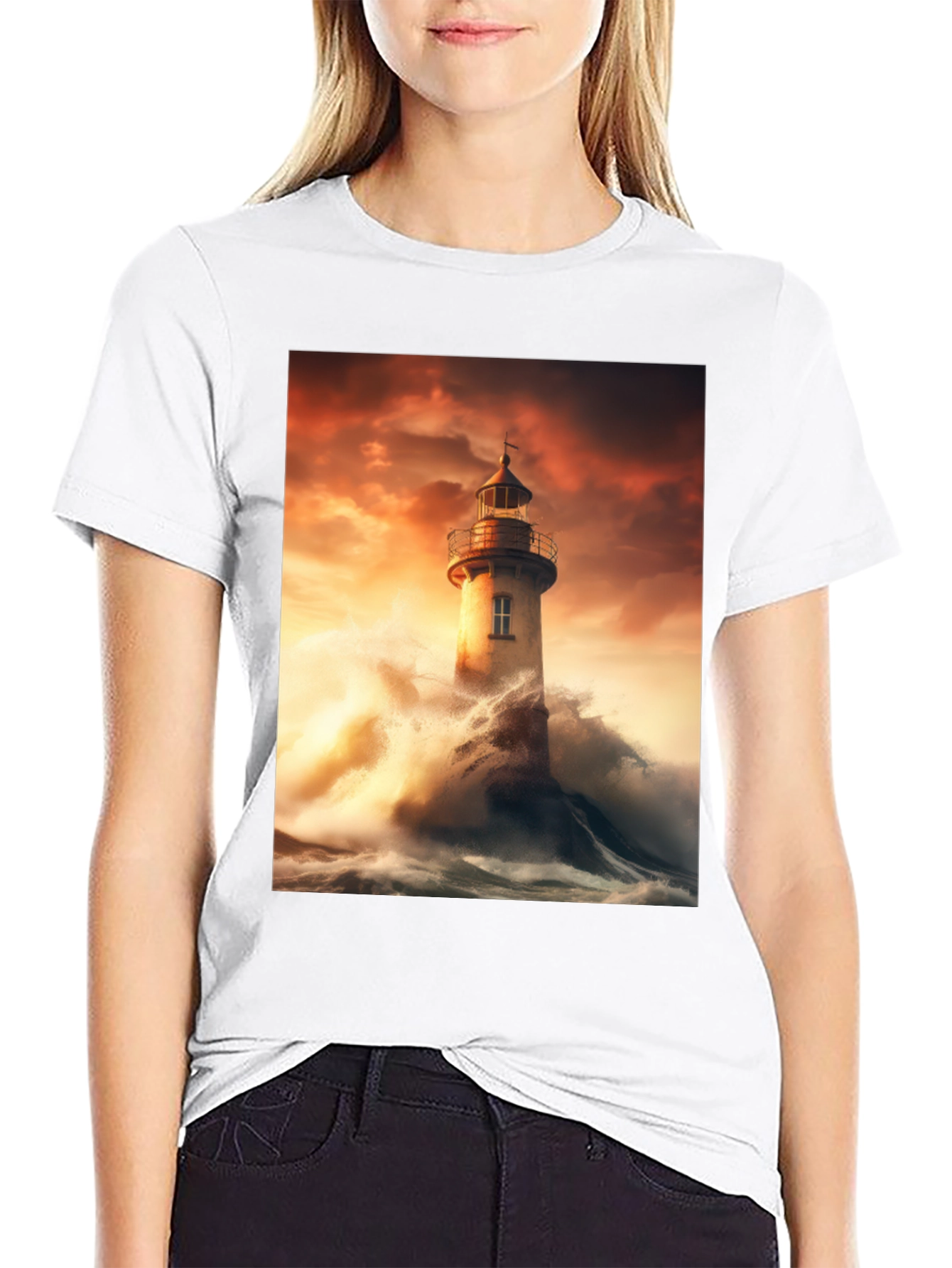 Lighthouse Storm Graphic Tee