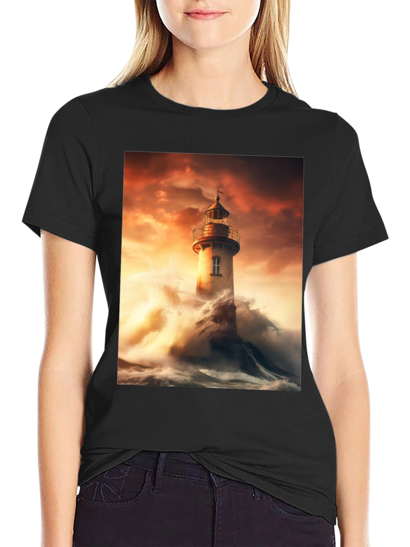 Lighthouse Storm Graphic Tee