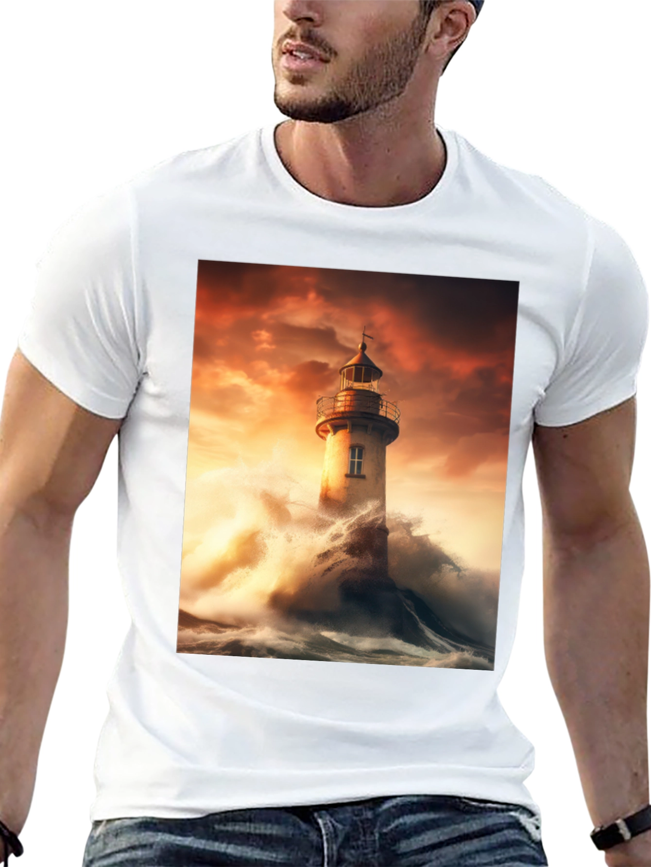 Lighthouse Storm Graphic Tee
