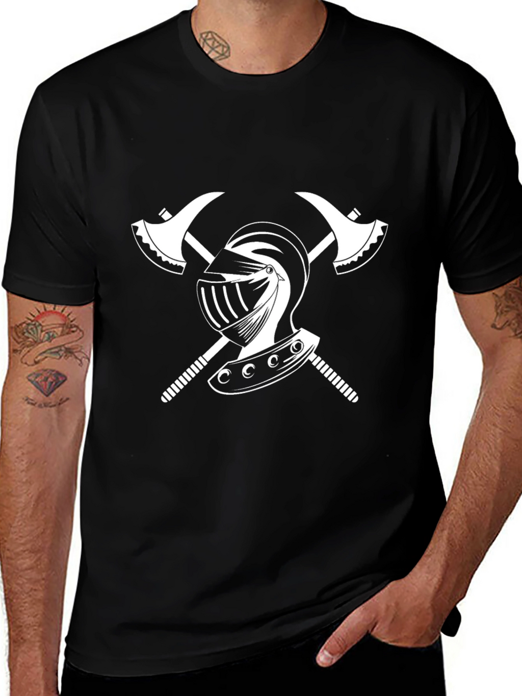 Knight Helmet & Axe Graphic Tee