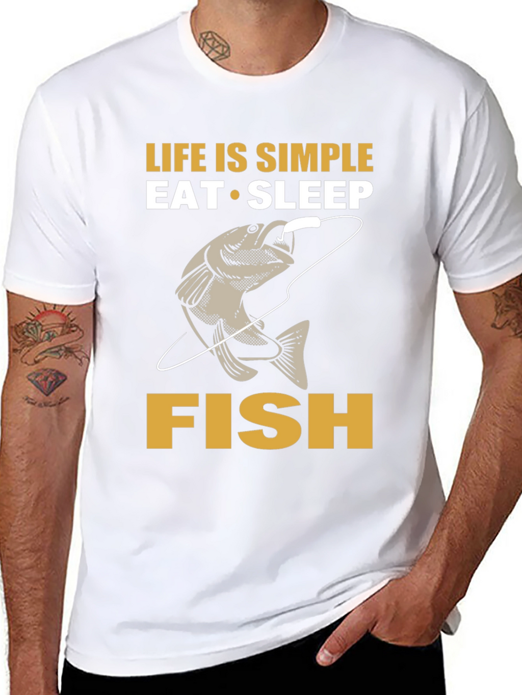 Life is Simple Eat Sleep Fish T-Shirt