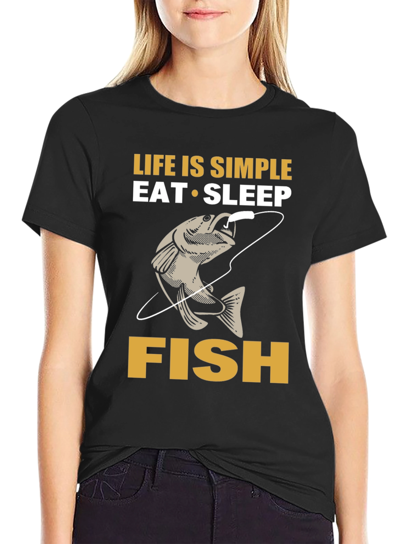 Life is Simple Eat Sleep Fish T-Shirt