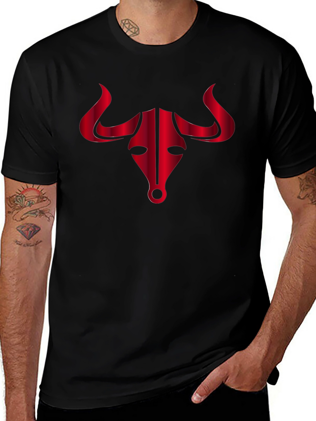 Bold Bull Graphic Tee - Black