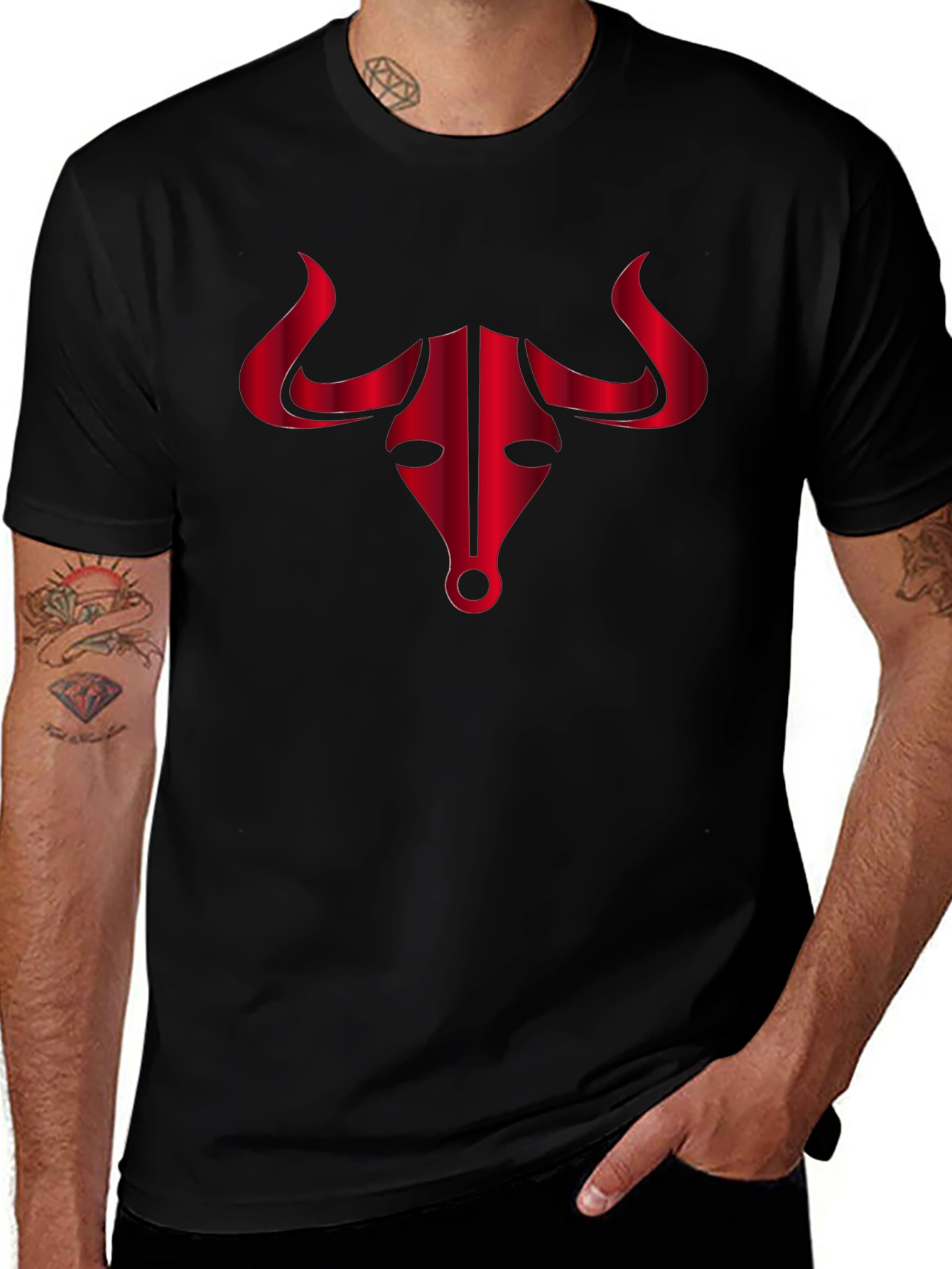 Bold Bull Graphic Tee - Black
