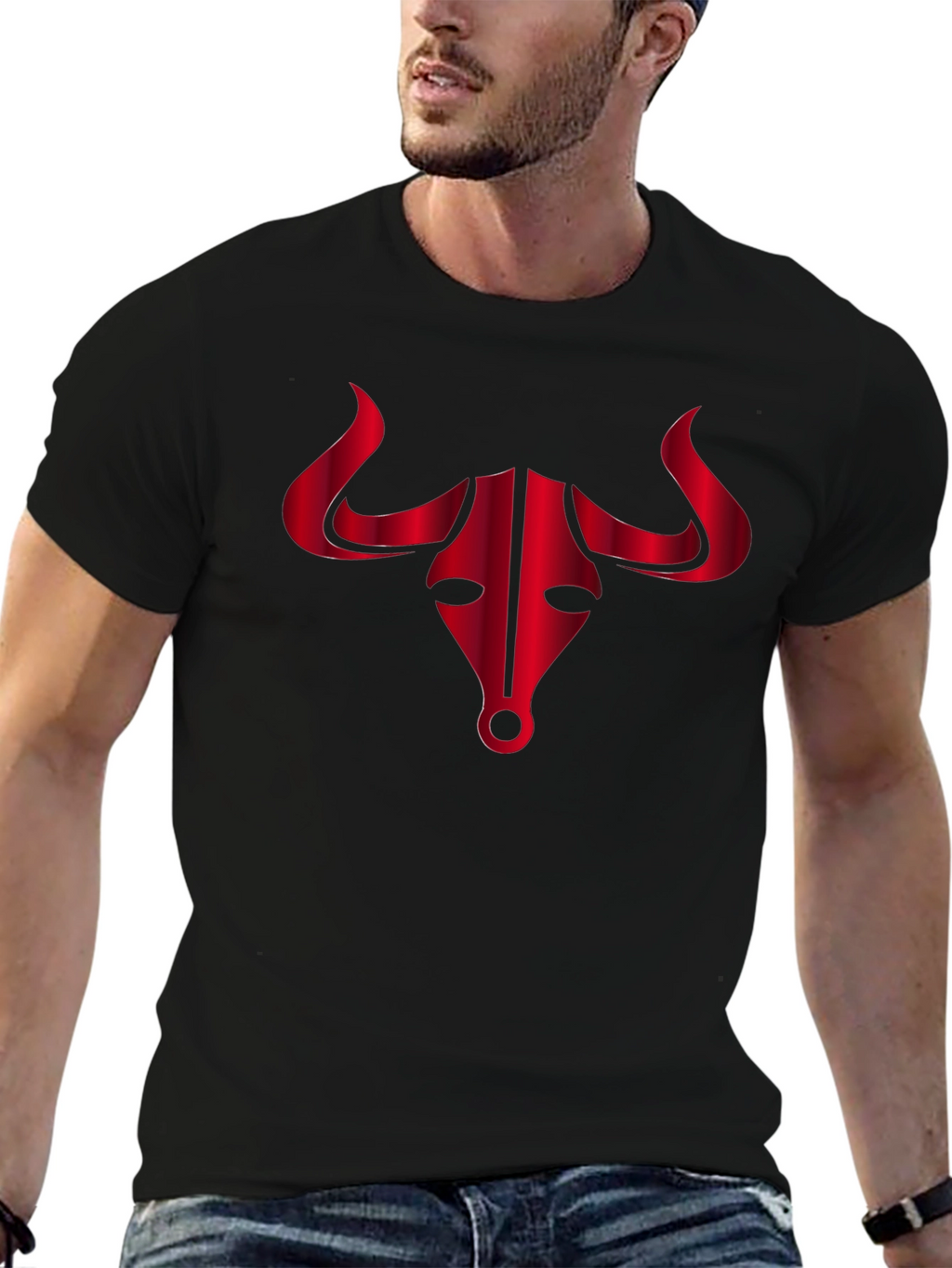 Bold Bull Graphic Tee - Black
