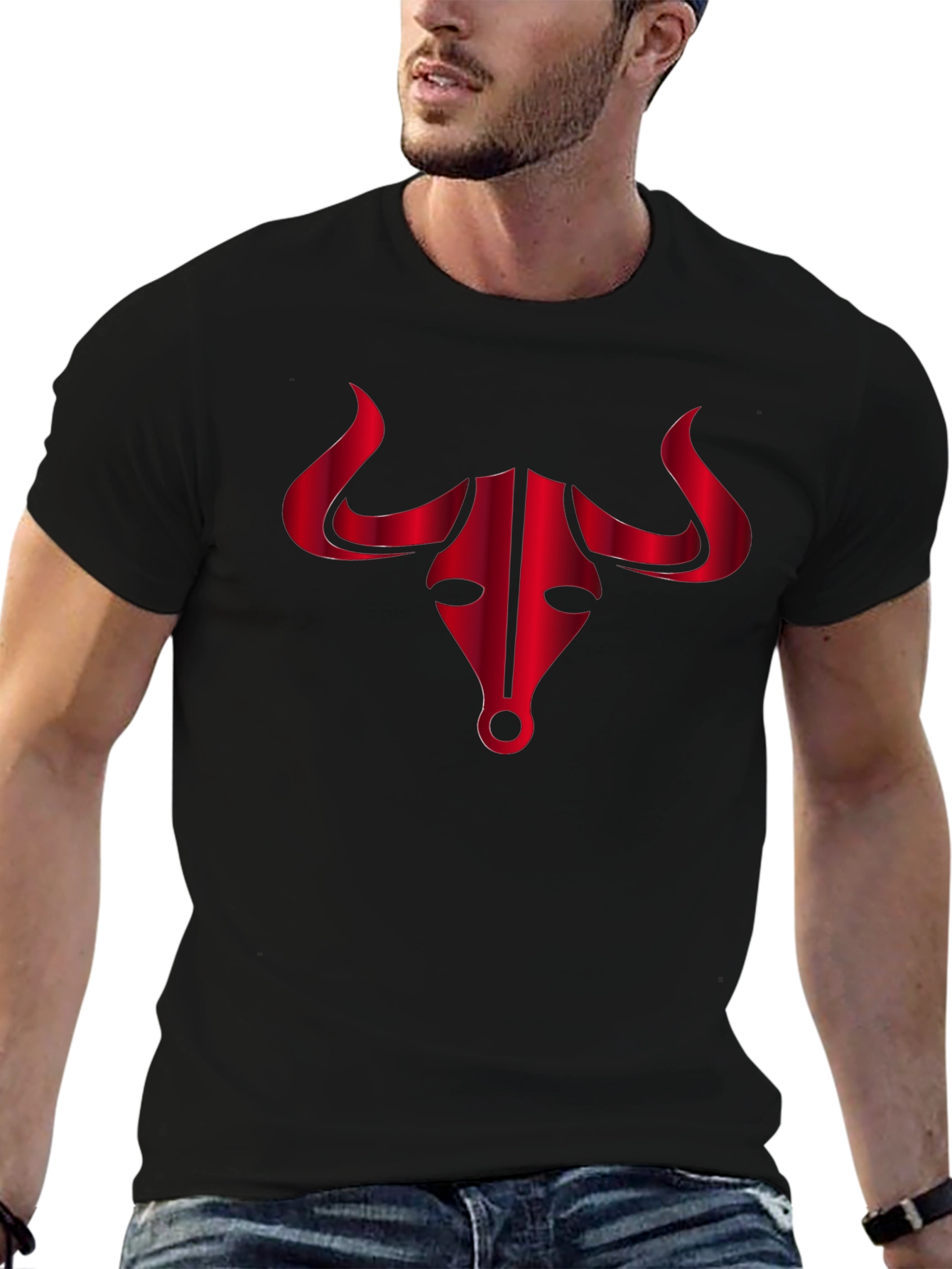 Bold Bull Graphic Tee - Black