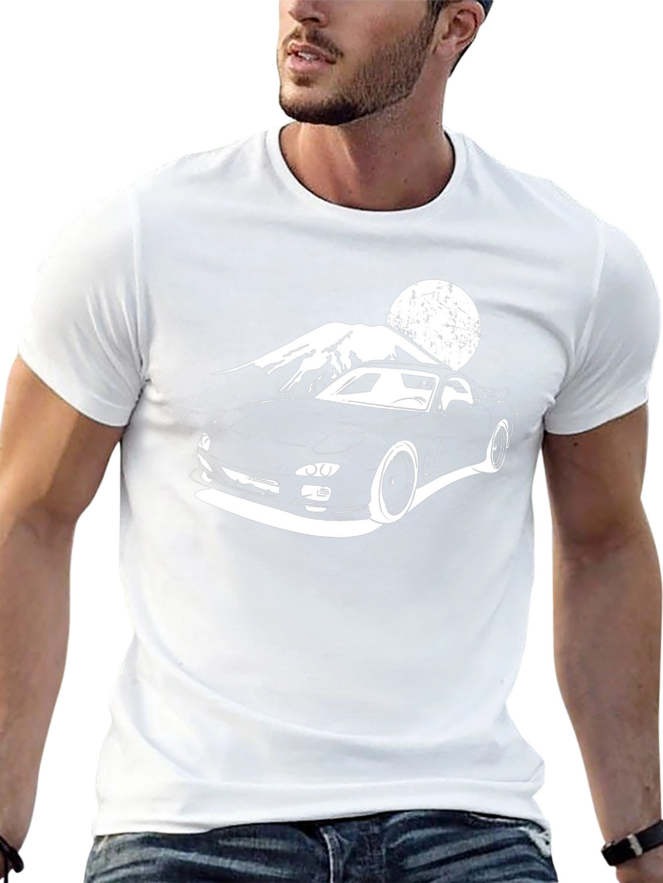 RX-7 Car Graphic Black T-Shirt