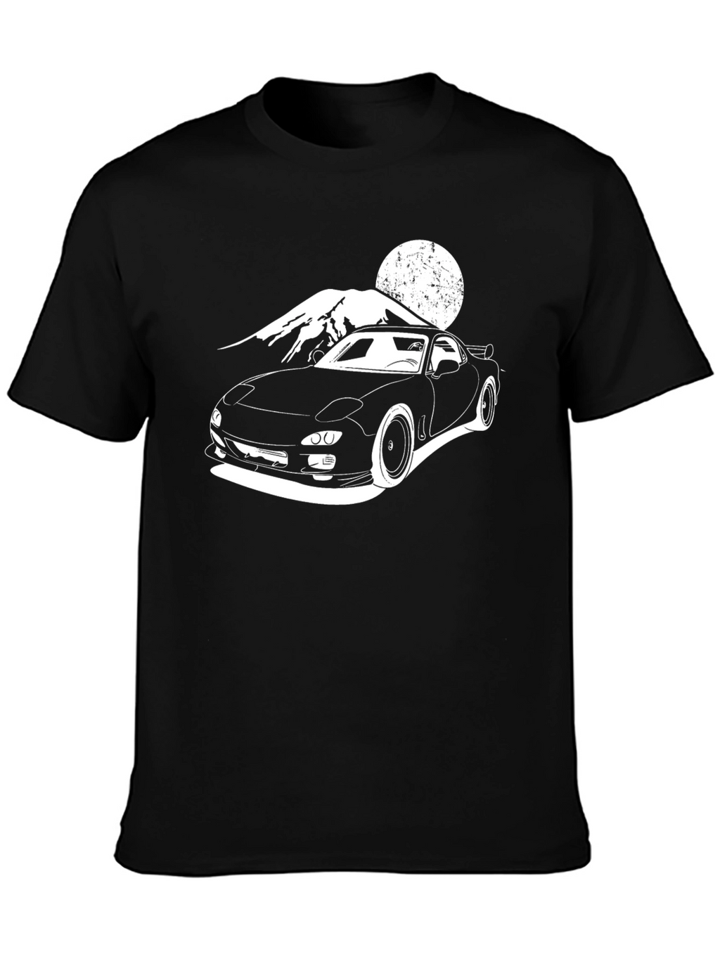 RX-7 Car Graphic Black T-Shirt