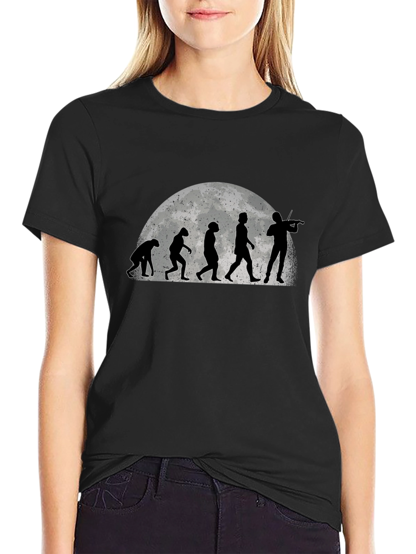 Evolution of Violinist T-Shirt - Black Cotton Tee
