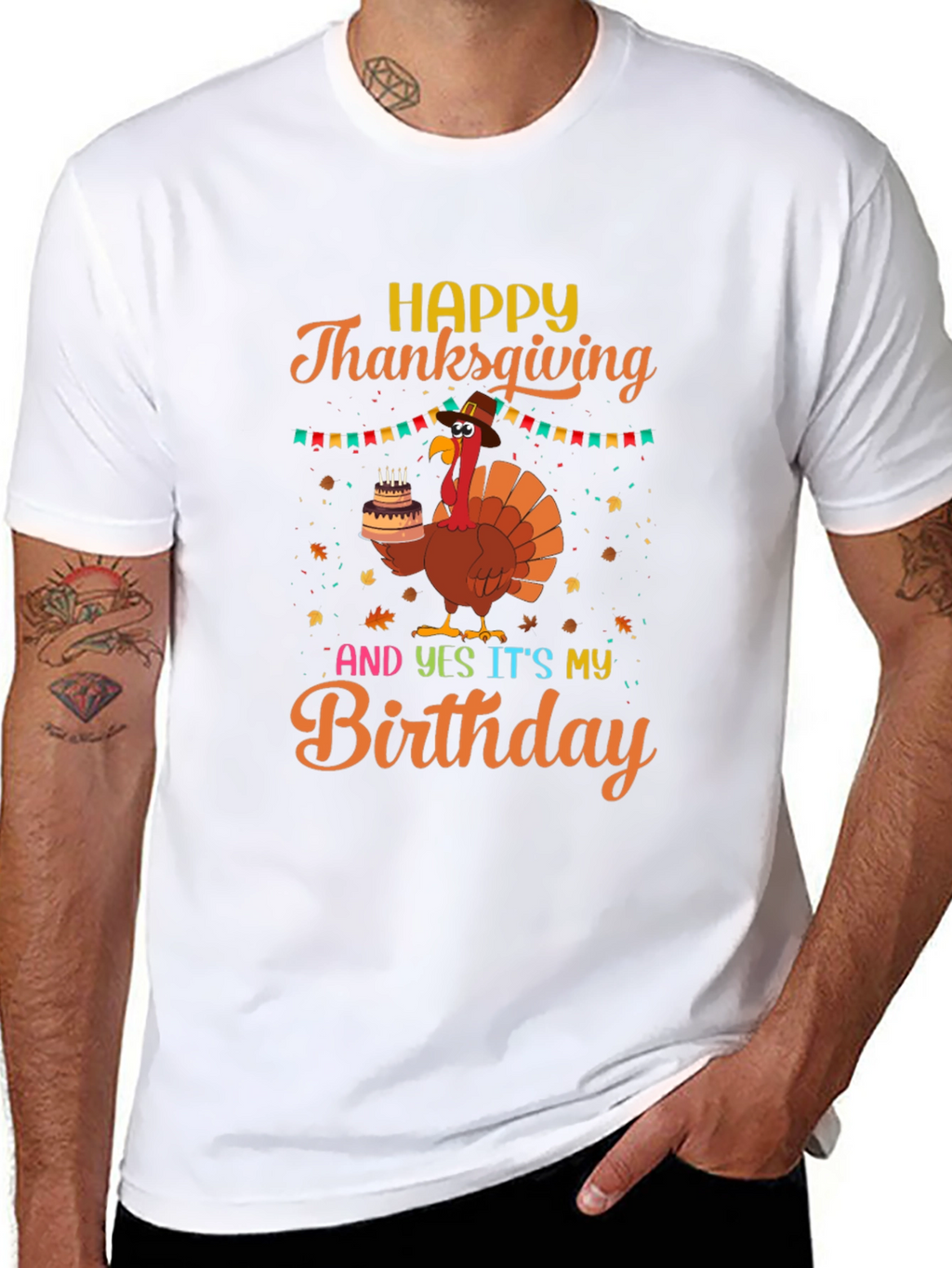 Thanksgiving Birthday Turkey T-Shirt