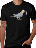Cockatiel Bird Transgender Pride Flag T-Shirt
