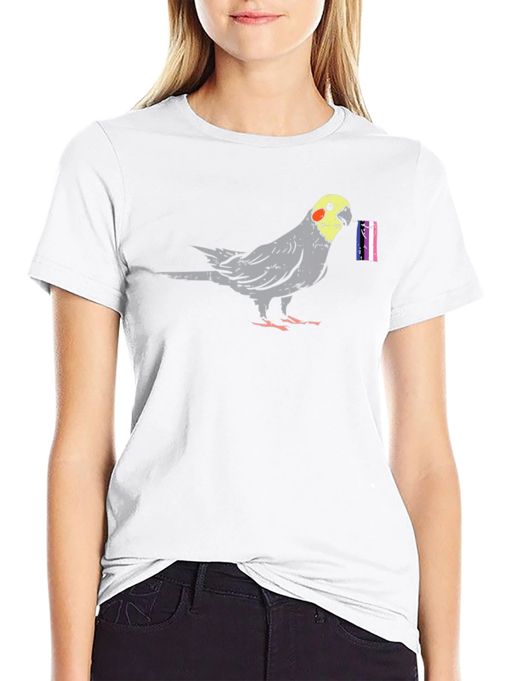 Cockatiel Bird Transgender Pride Flag T-Shirt