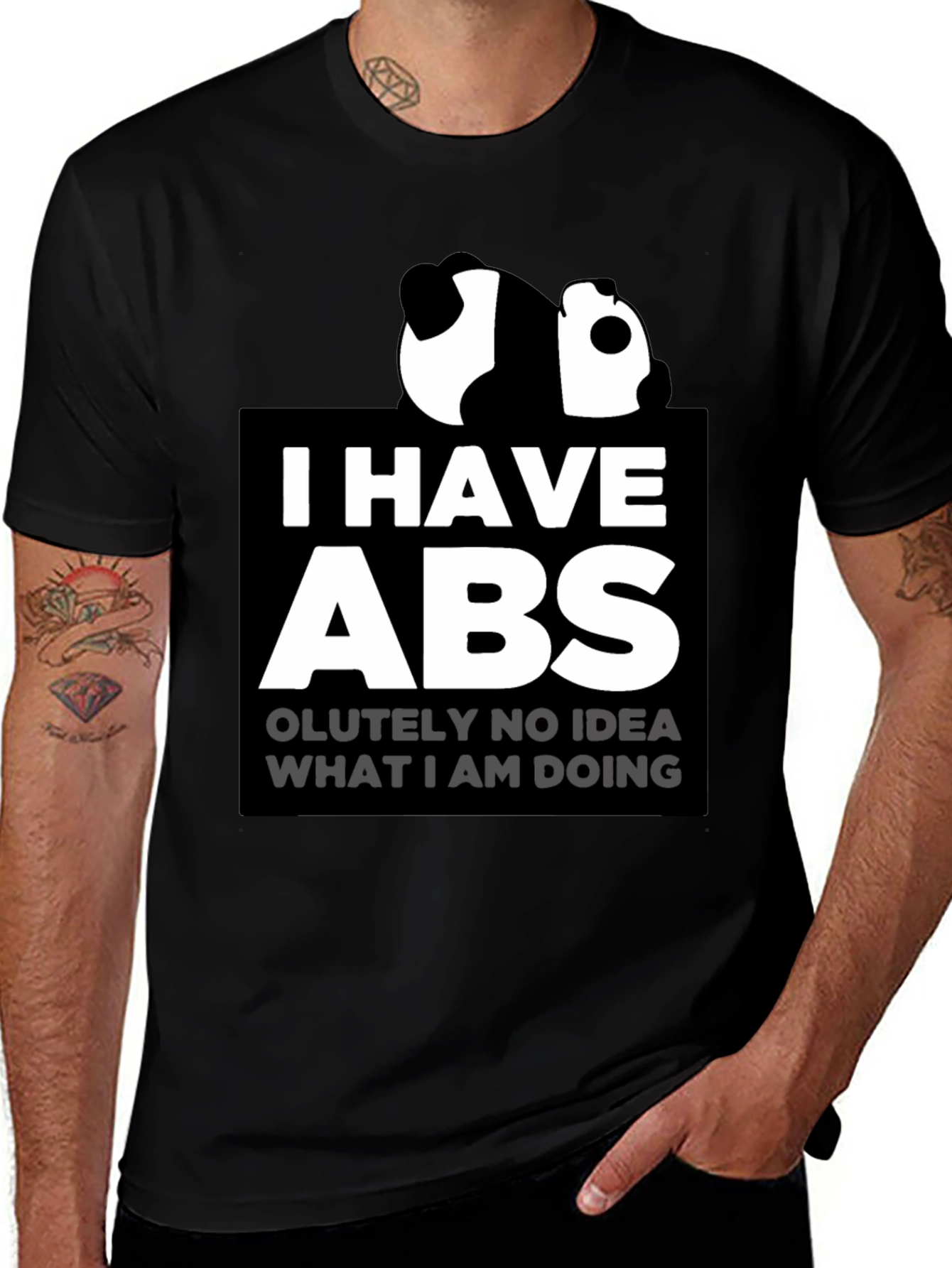 Funny Panda I Have Abs Graphic T-Shirt