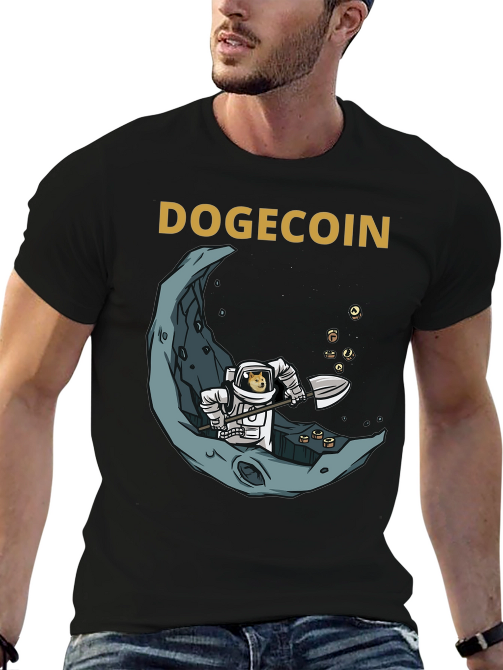 Dogecoin Astronaut Moon Mining Graphic Tee