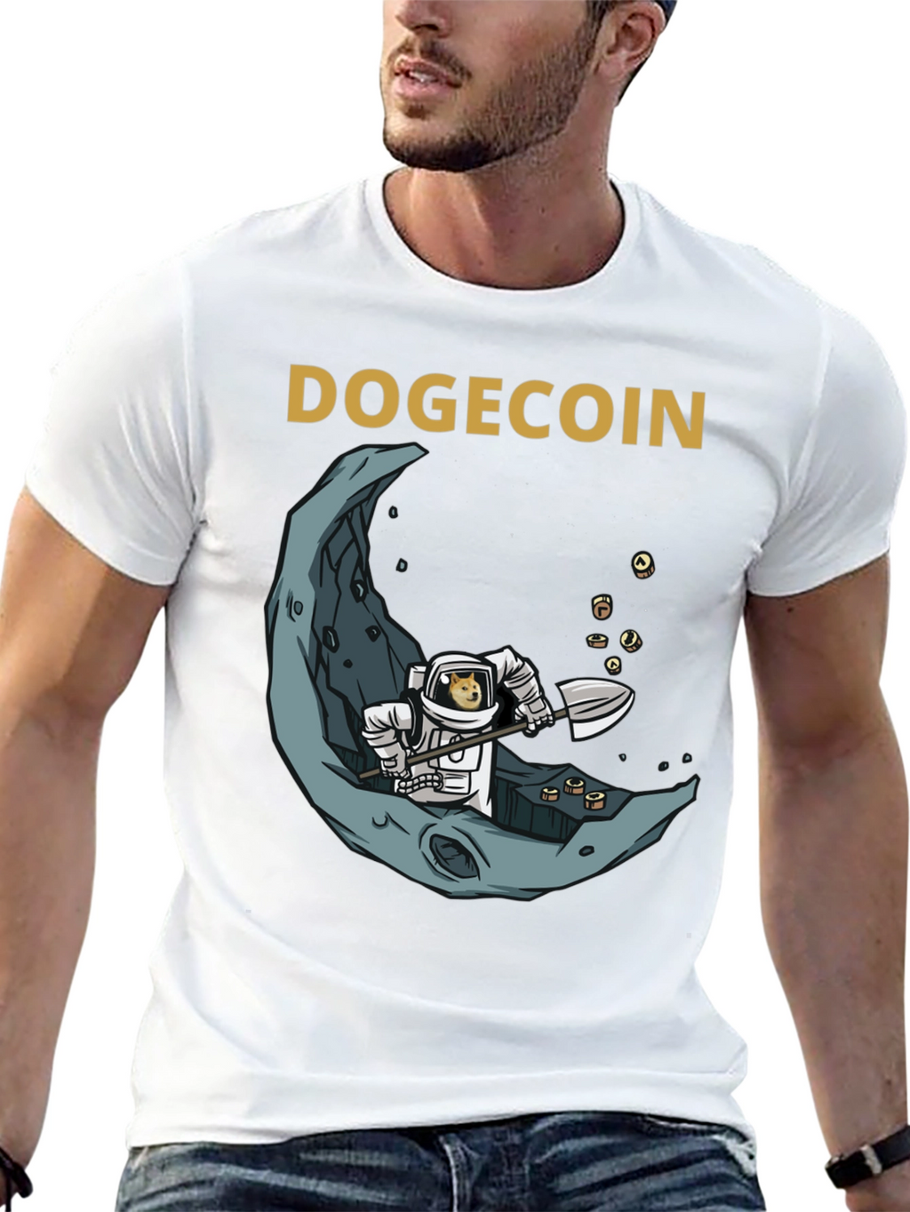 Dogecoin Astronaut Moon Mining Graphic Tee