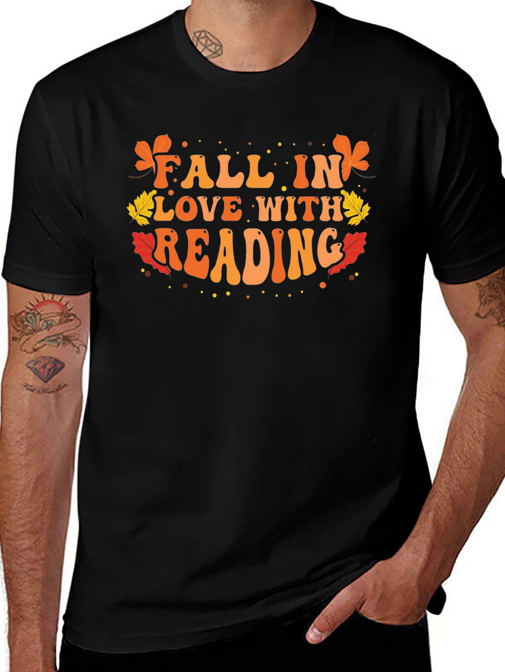 Fall in Love With Reading Black T-Shirt