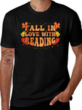 Fall in Love With Reading Black T-Shirt