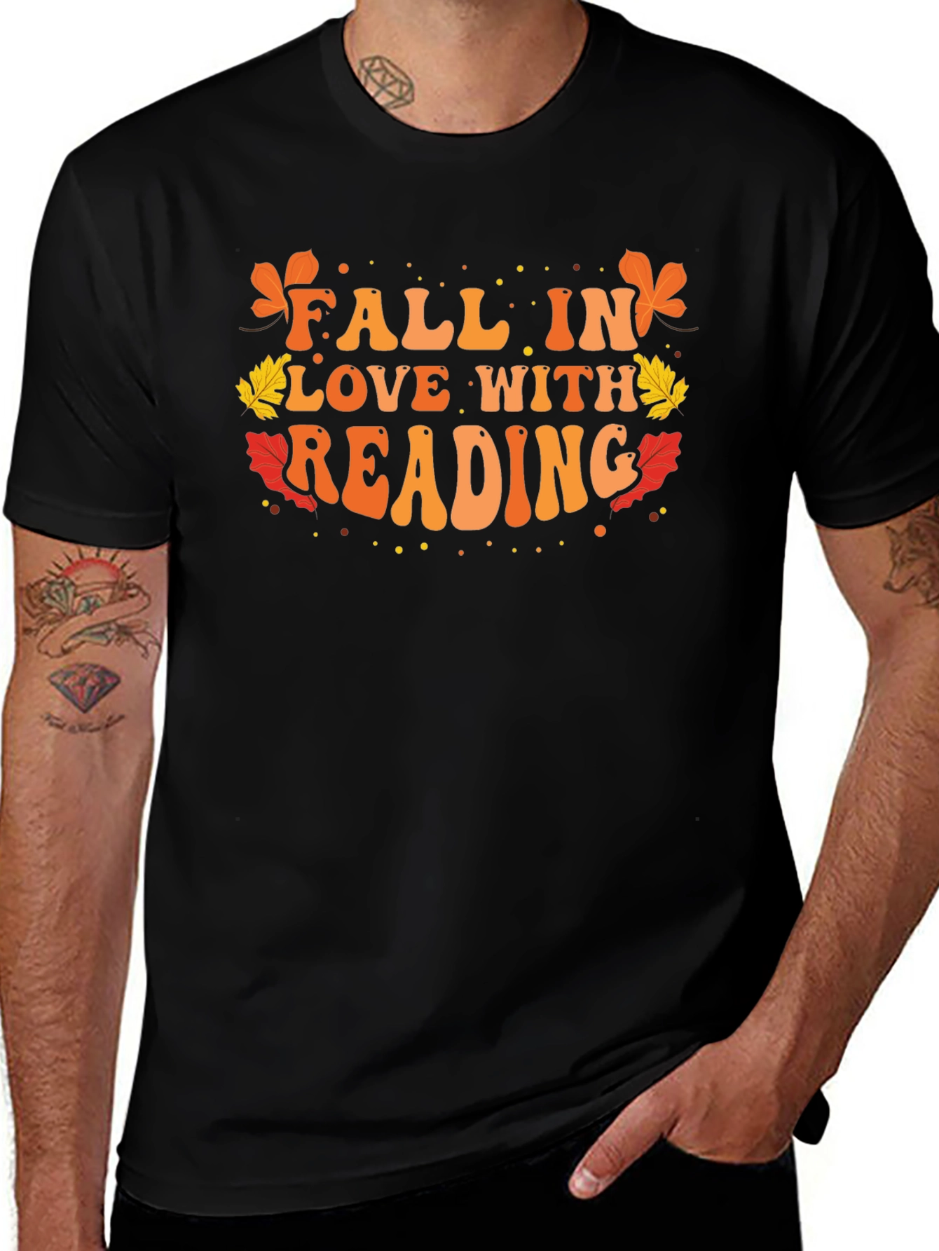 Fall in Love With Reading Black T-Shirt