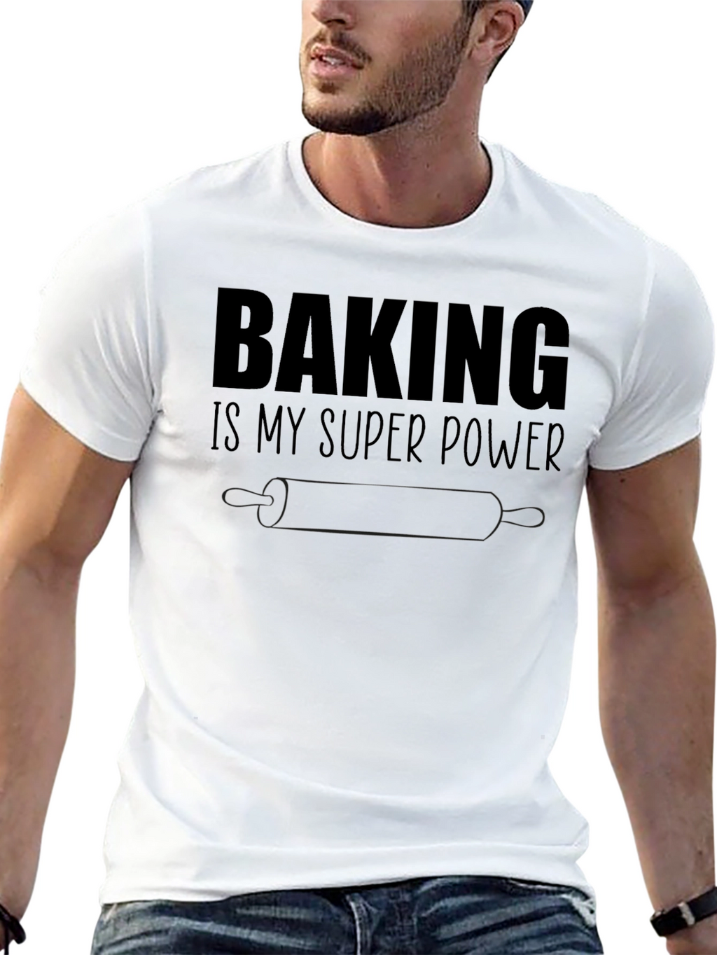 Baking is My Superpower Black Graphic Tee