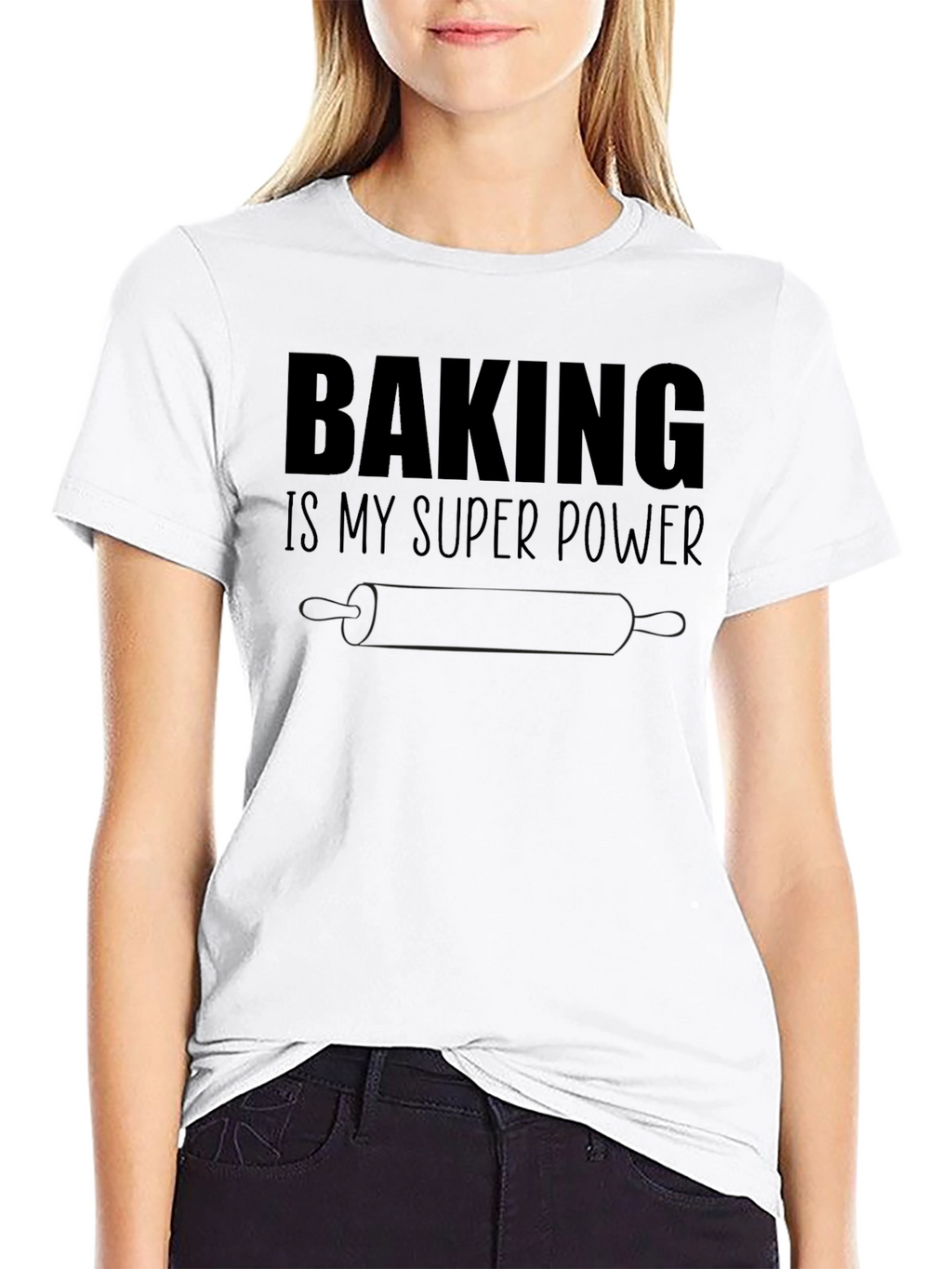 Baking is My Superpower Black Graphic Tee