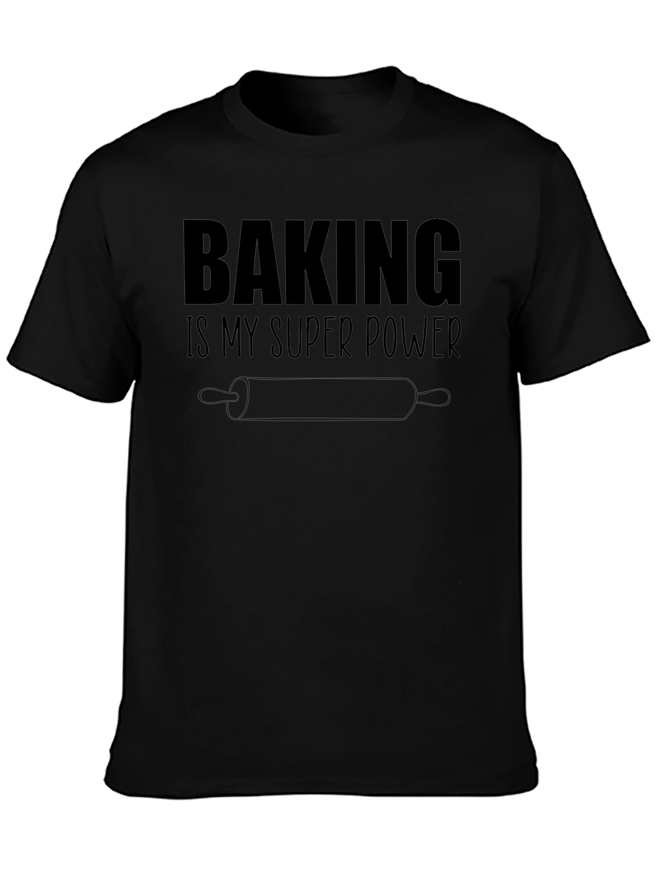 Baking is My Superpower Black Graphic Tee