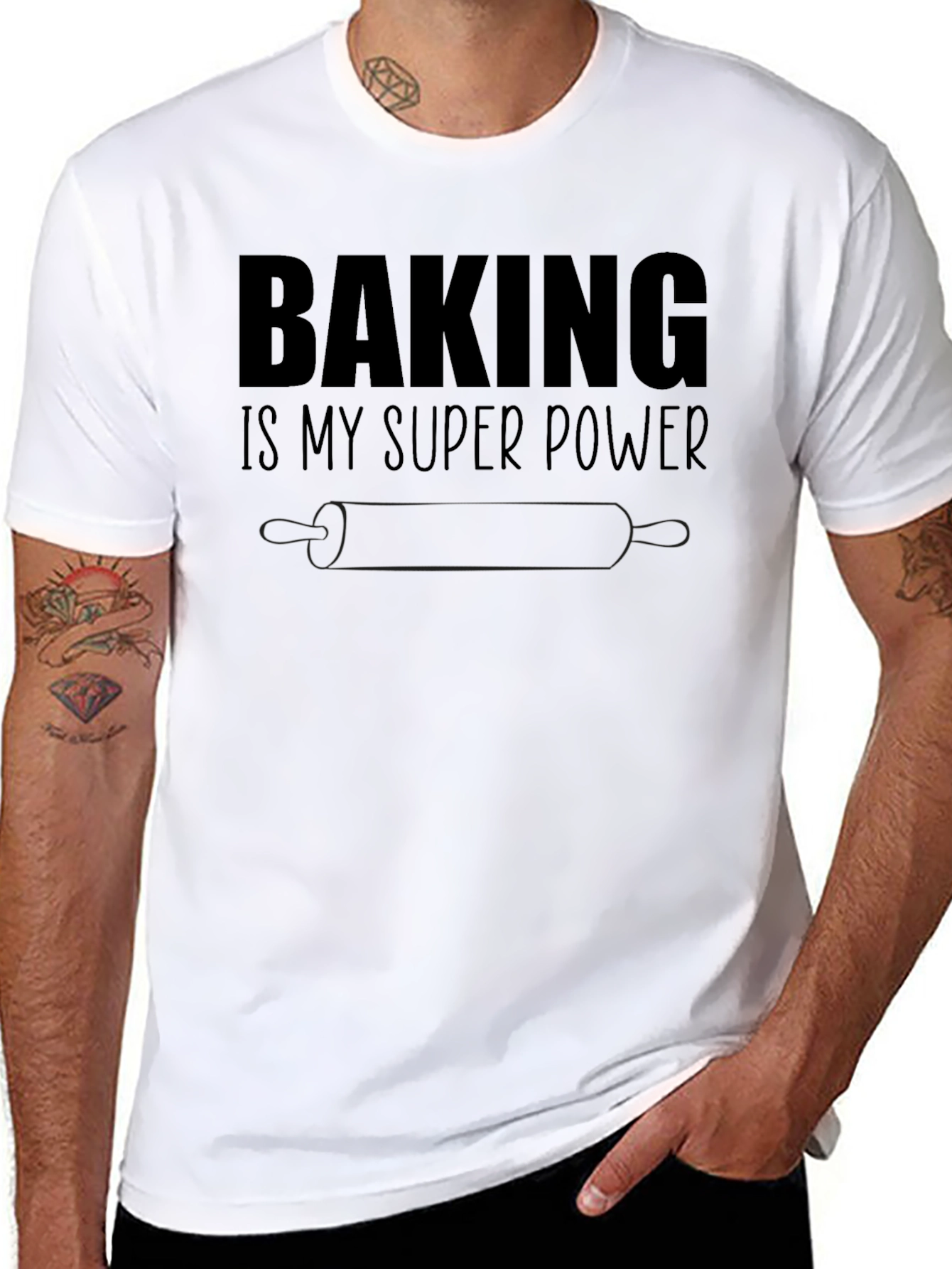 Baking is My Superpower Black Graphic Tee