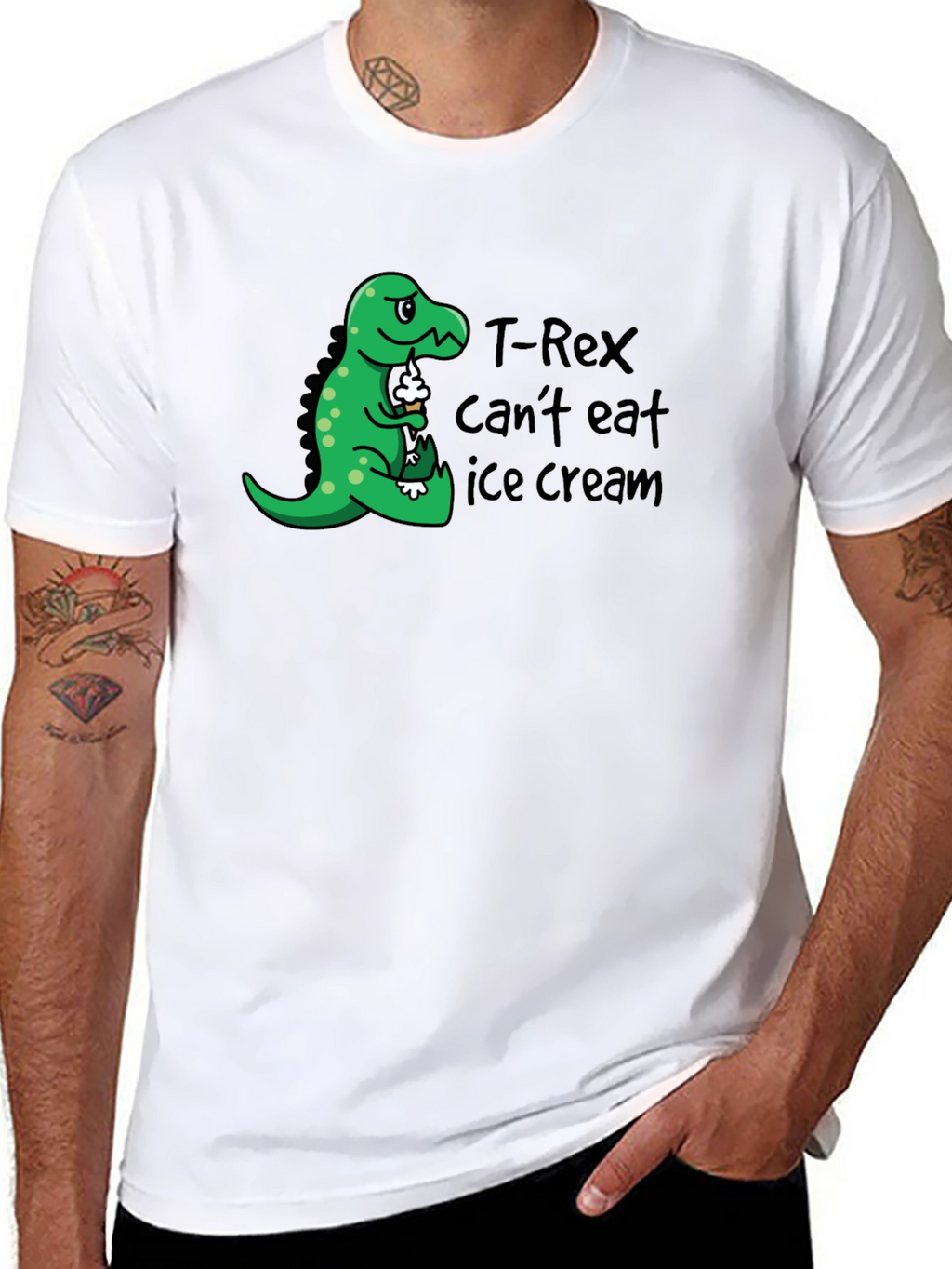 T-Rex Cant Eat Ice Cream Graphic T-Shirt