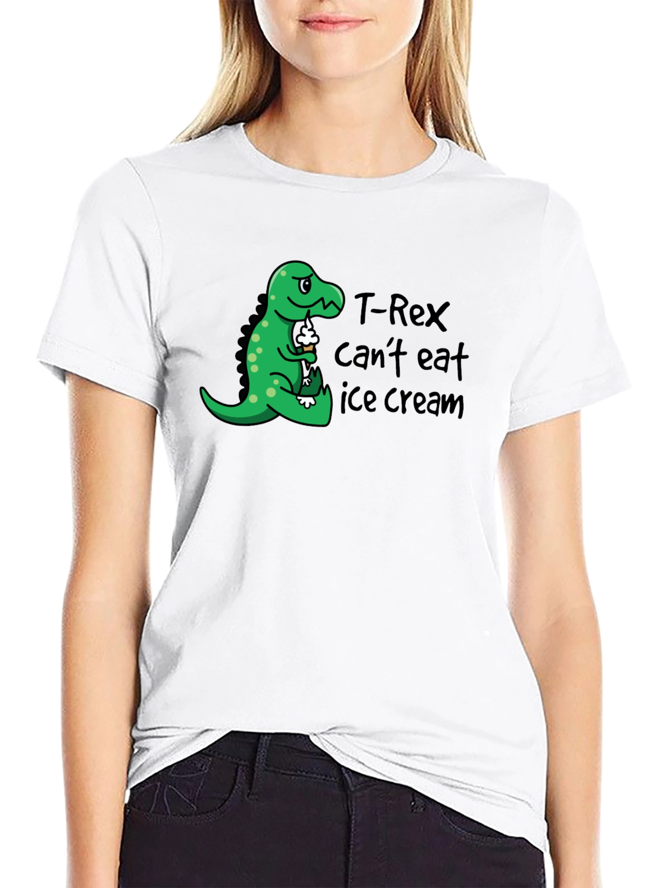 T-Rex Cant Eat Ice Cream Graphic T-Shirt