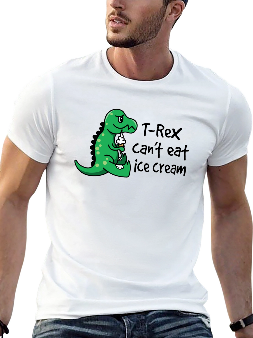 T-Rex Cant Eat Ice Cream Graphic T-Shirt