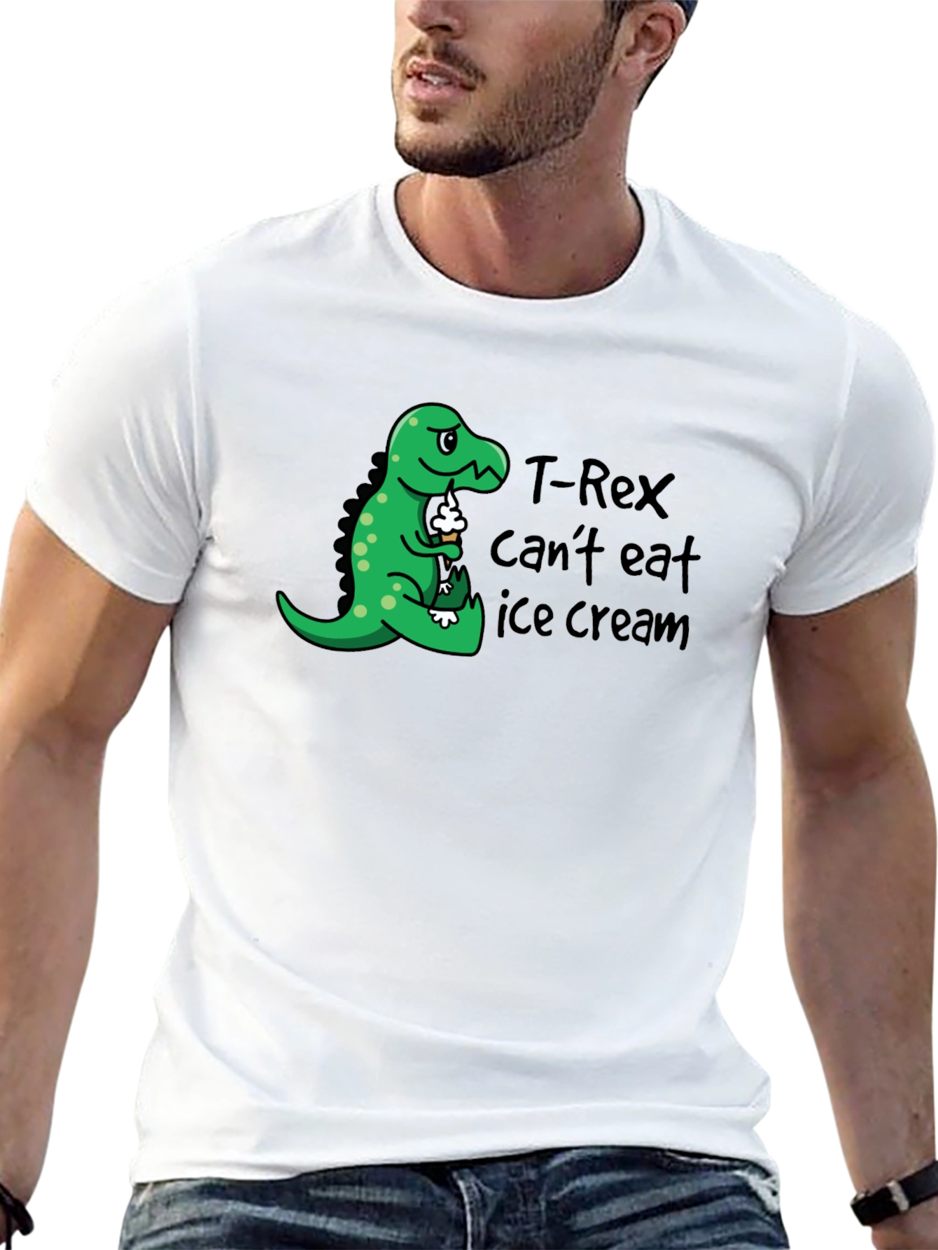 T-Rex Cant Eat Ice Cream Graphic T-Shirt