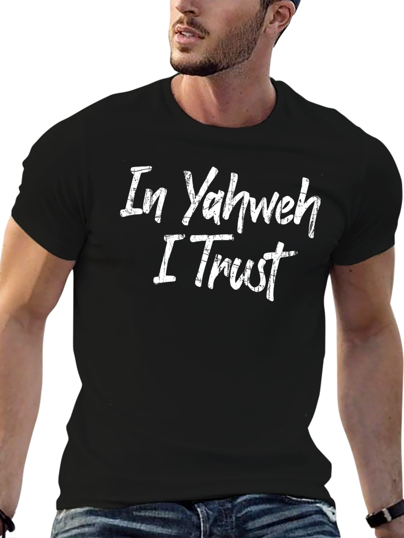 In Yahweh I Trust Black Graphic Tee