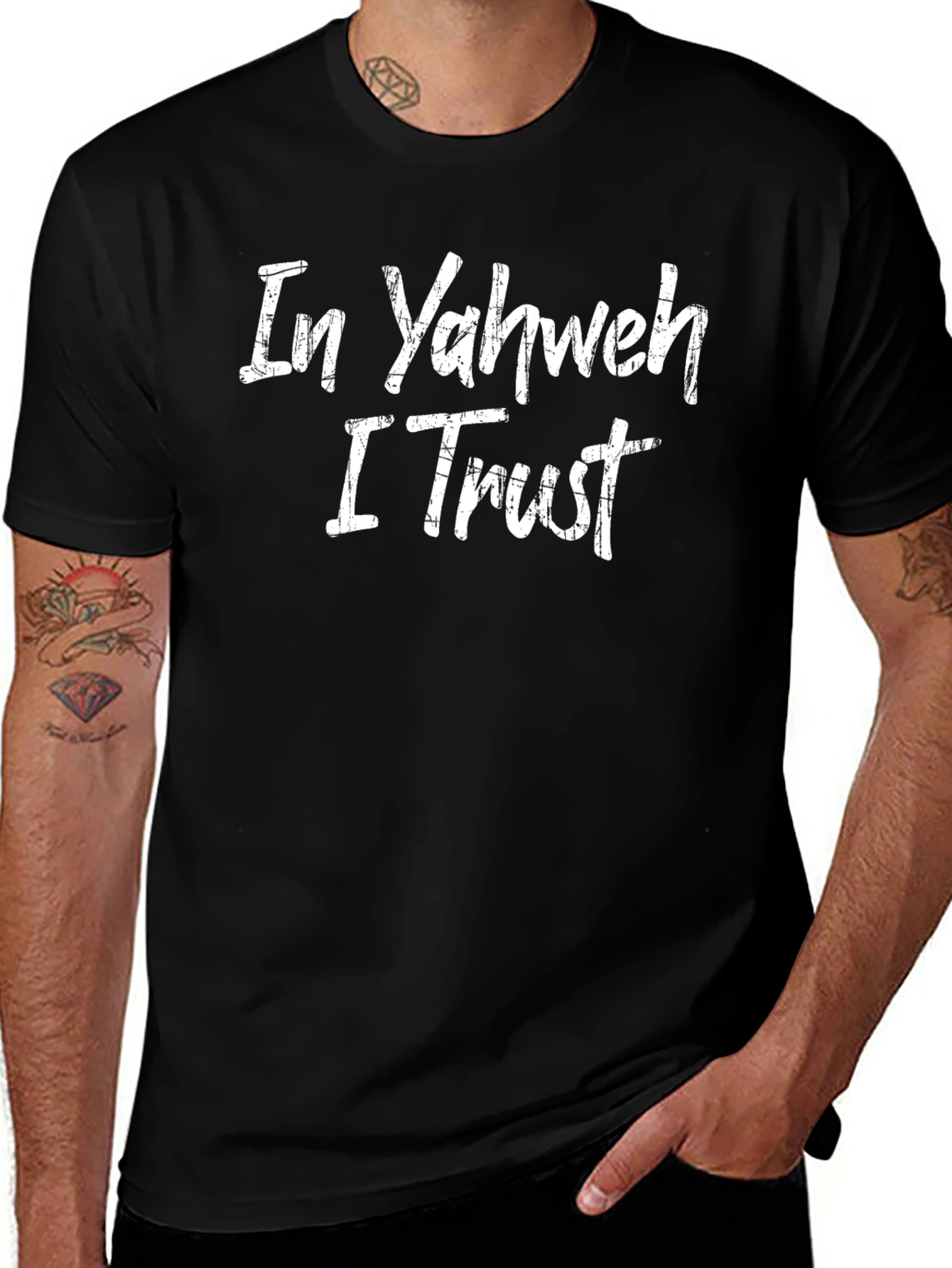 In Yahweh I Trust Black Graphic Tee