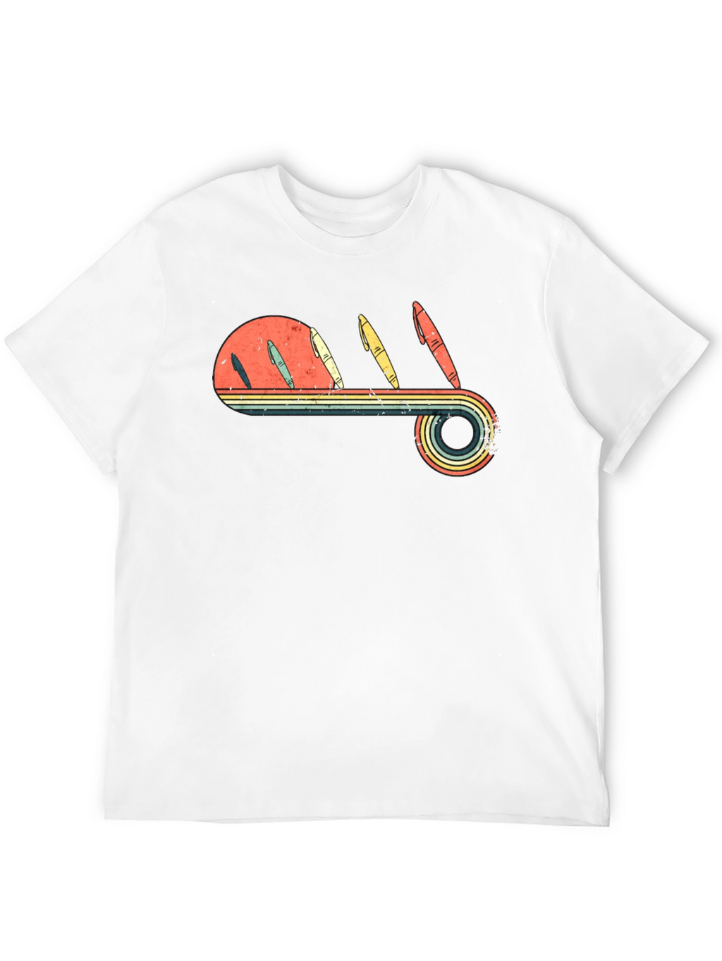 Retro Pen Sunset Graphic Tee - Black