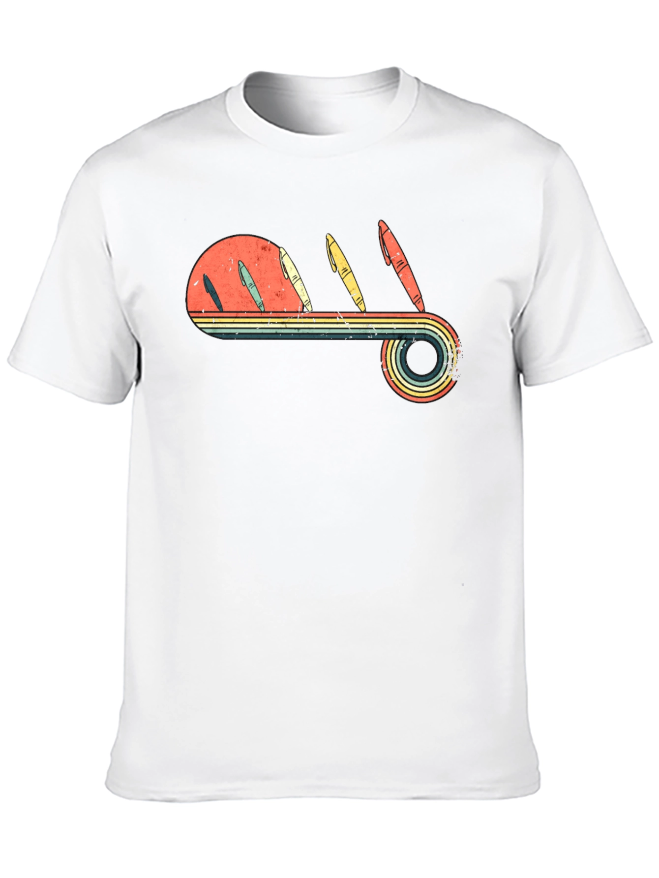 Retro Pen Sunset Graphic Tee - Black