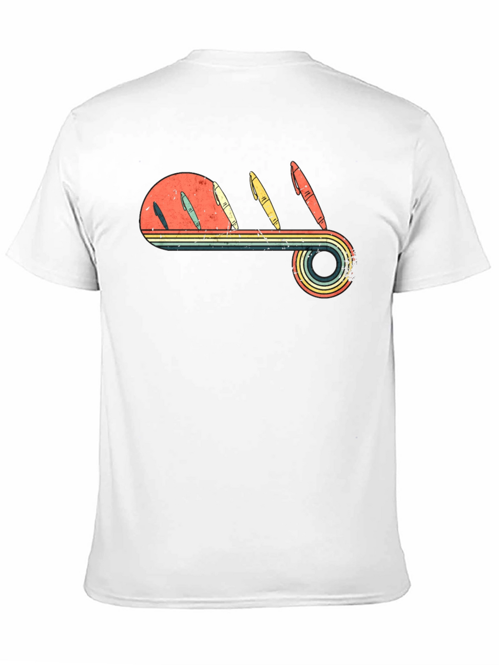 Retro Pen Sunset Graphic Tee - Black