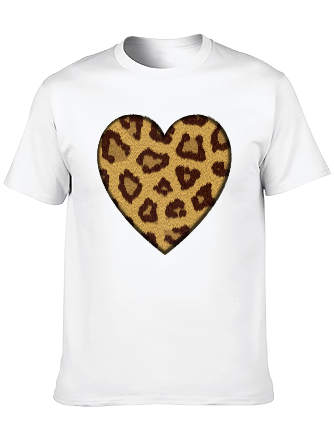 Leopard Heart Graphic Black T-Shirt