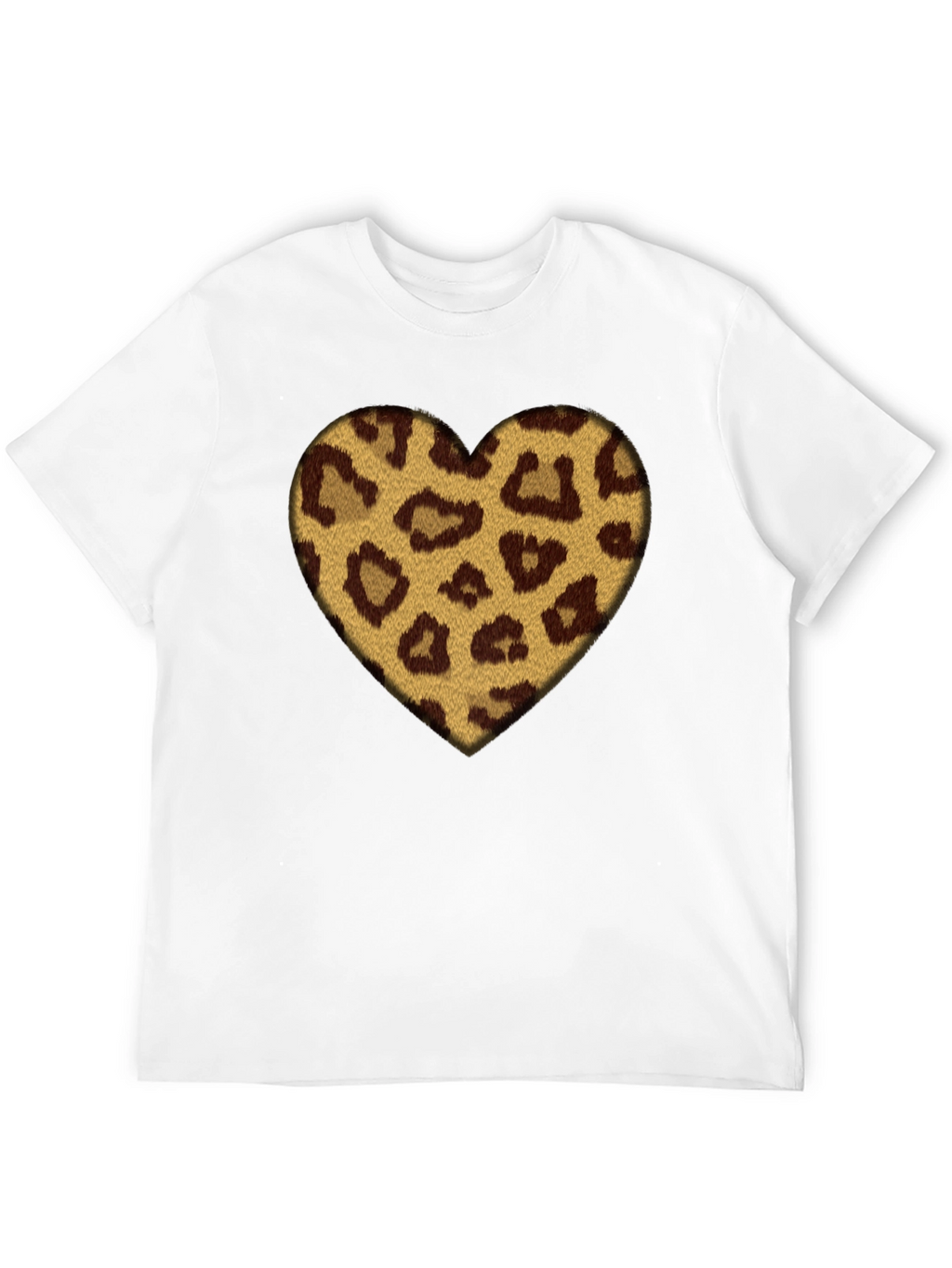 Leopard Heart Graphic Black T-Shirt