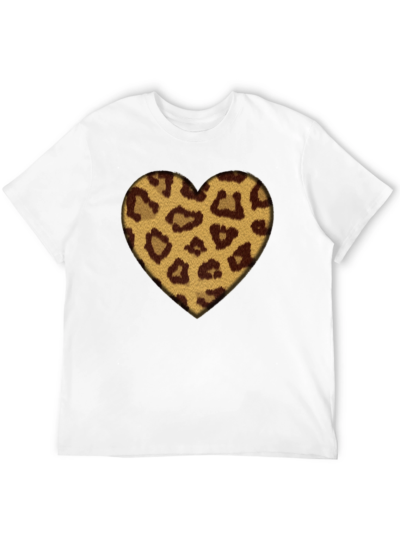 Leopard Heart Graphic Black T-Shirt