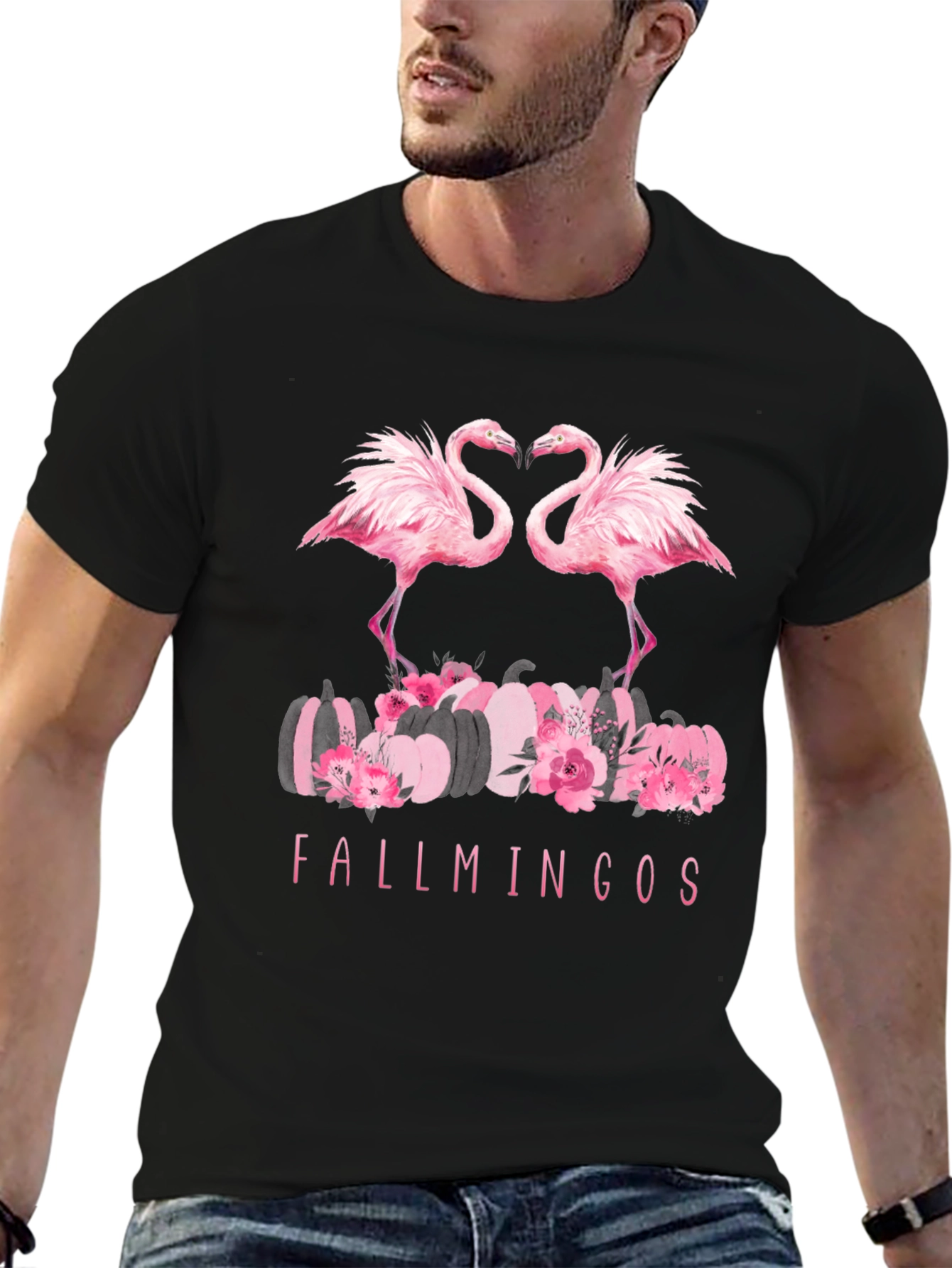 Fallmingos Black T-Shirt