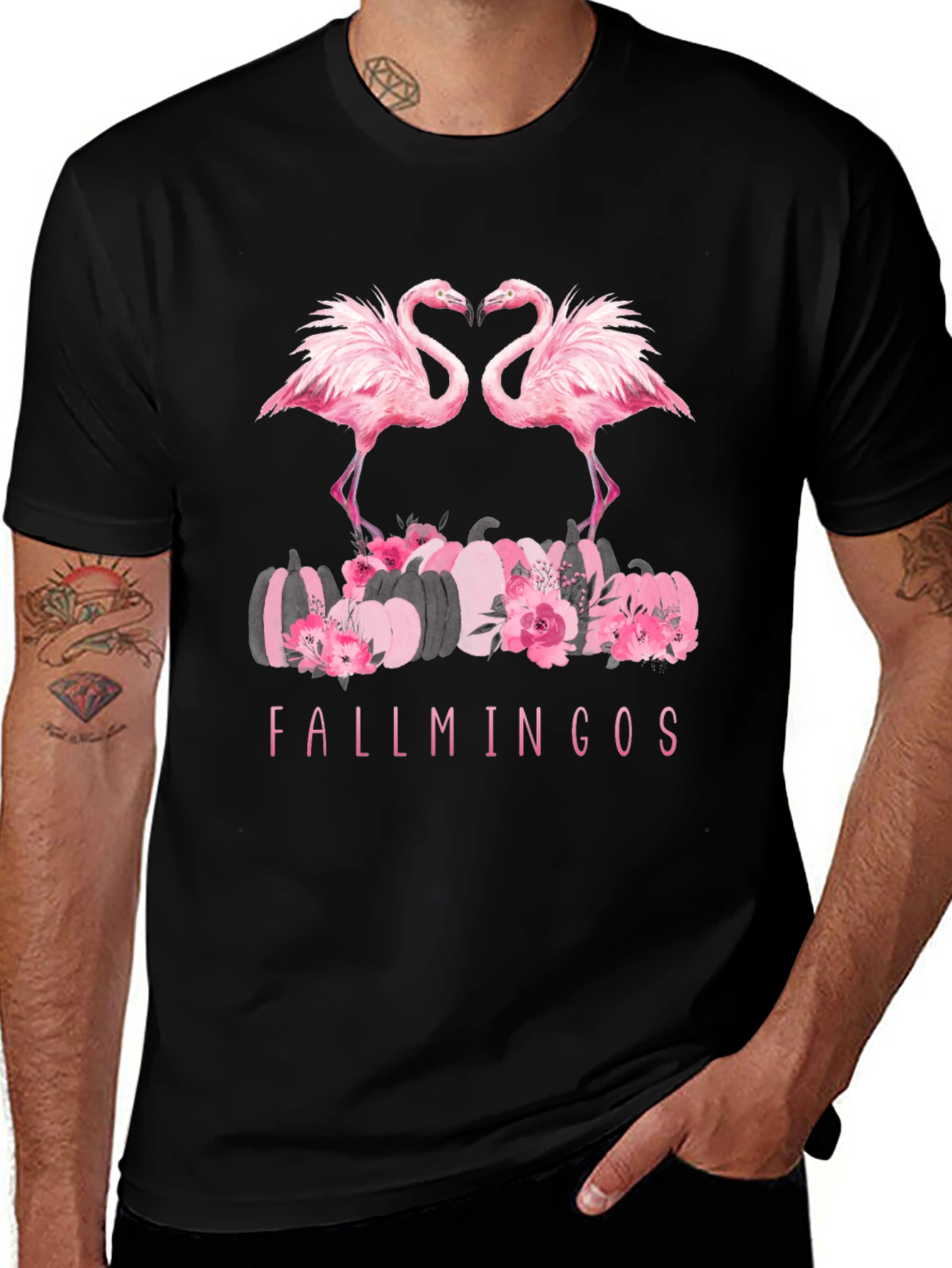 Fallmingos Black T-Shirt