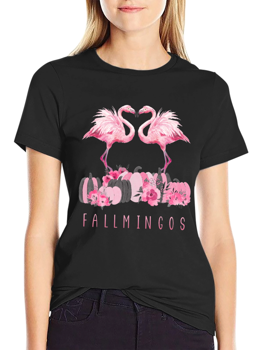 Fallmingos Black T-Shirt
