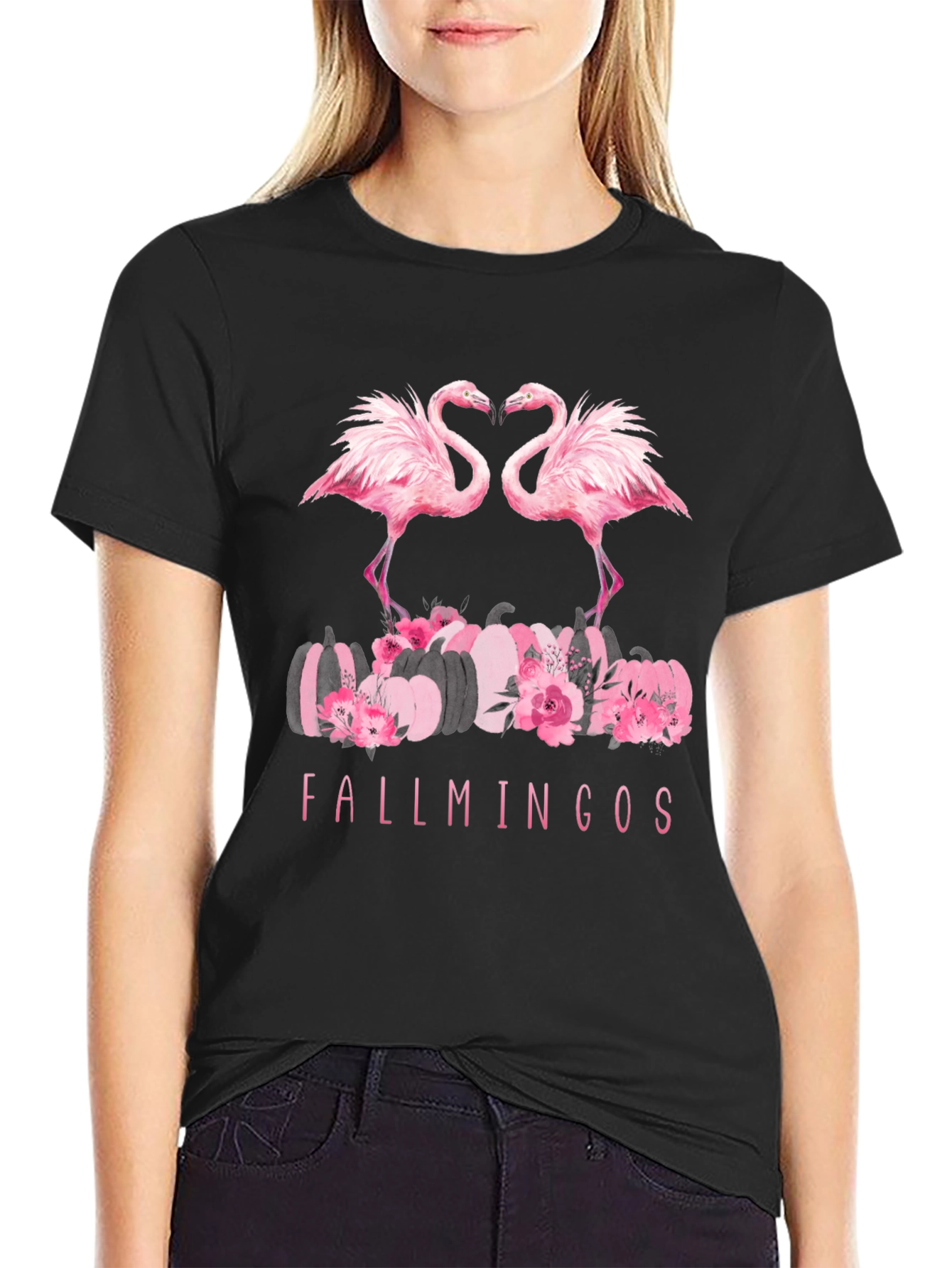 Fallmingos Black T-Shirt