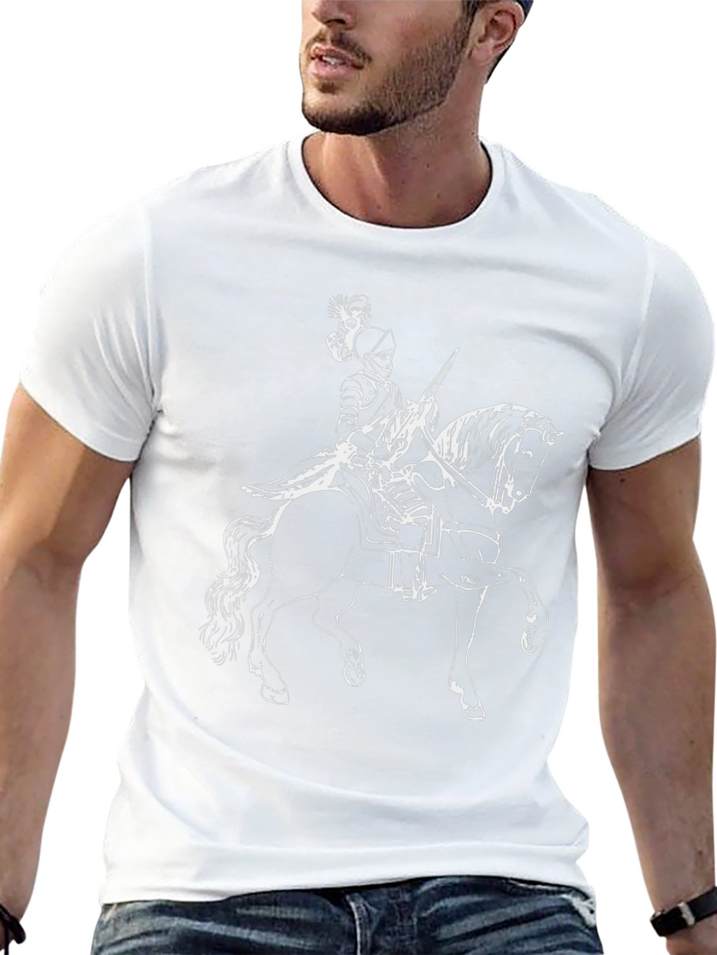 Knight on Horse T-Shirt - Black