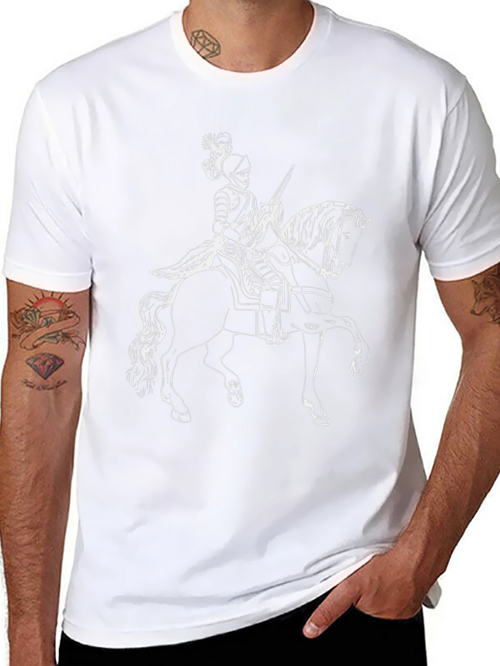 Knight on Horse T-Shirt - Black
