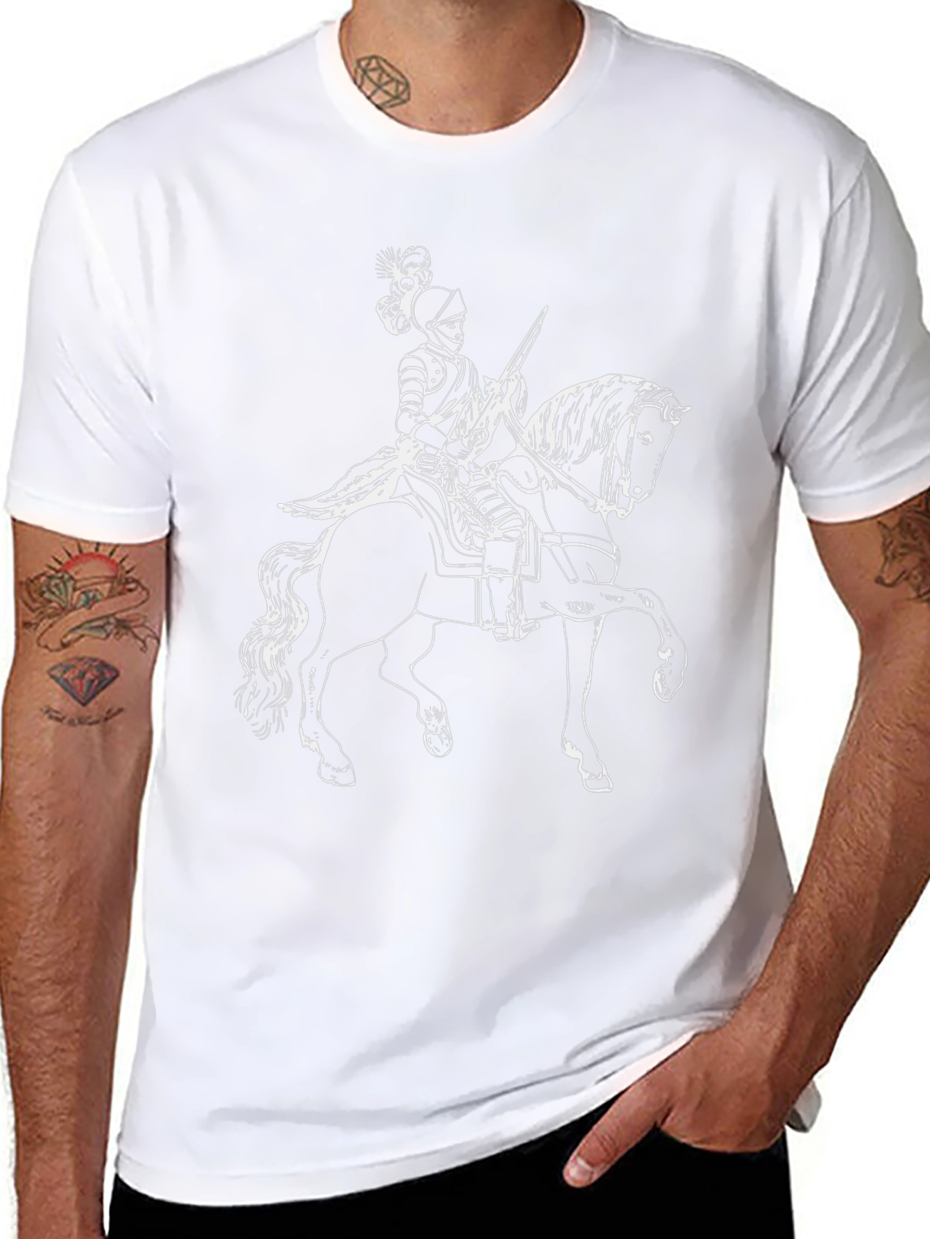 Knight on Horse T-Shirt - Black