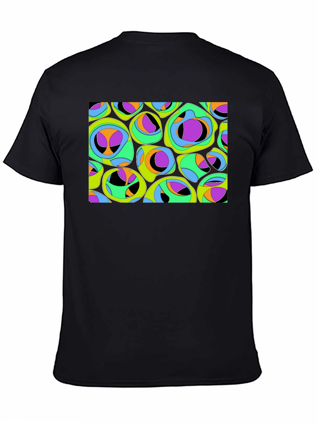 Abstract Organic Pattern Black T-Shirt