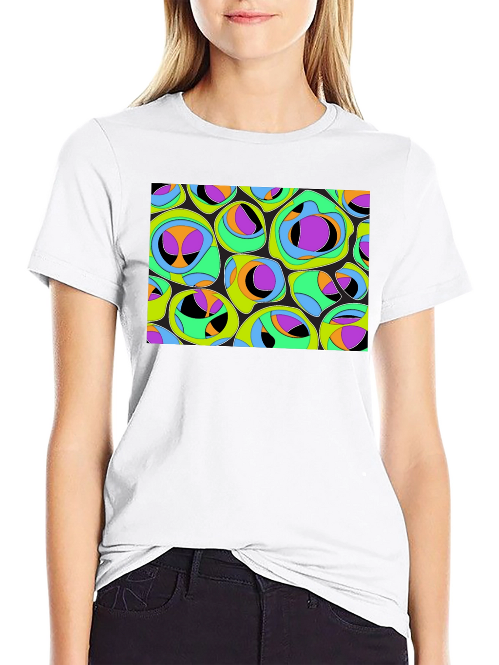 Abstract Organic Pattern Black T-Shirt