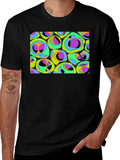 Abstract Organic Pattern Black T-Shirt